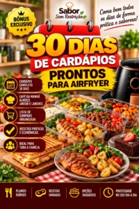 Capa: 30 Dias de Cardápios Prontos para Airfryer